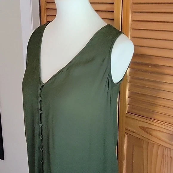 Madewell Heather Button Green Tunic Tank Sleeveless Shift Dress Twee Women's S - Picture 5 of 10